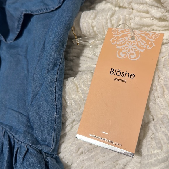 NWT blashe soft ruffly denim looking top - Picture 3 of 8